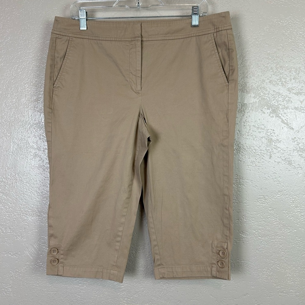 Talbots Women's Size 14‎ Petite Tan Pedal Pusher Cropped Pants